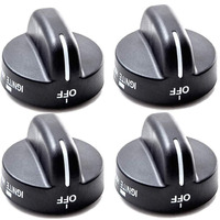 (4 Pack) Reyhoar Range Burner Knob Black Replacement Part 8273103 Compatible With Whirlpool & Sears Stove- Replaces Ap3085376, Ps393678