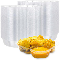 22Oz Plastic Nacho Trays (100 Pack) Large Disposable Tray For Nachos & Cheese Dip, Concession Stand Supplies, Movie Night Snacks For Kids, Carnival Party Decorations, Food Boats, Snack Containers