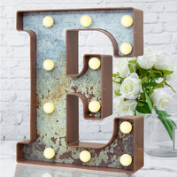 Led Marquee Light Up Letters Industrial Vintage Style Lighted Letters Rust Metal Effect Marquee Letter With Lights Illumination Letter Signs For Christmas Wedding Birthday Party Home Cafe Bar Decor-E