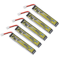 Sologood Tattu 5Pcs 300Mah 1S Battery 3.8V 75C Fpv Lipo Battery With Ph2.0 Plug Connector For Fpv Tiny Whoop 1S Brushless Whoop Drone
