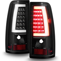 Akkon - For 99-06 Gmc Sierra / 99-02 Chevy Silverado Pick Up Truck Black Bezel Led Tube Tail Brake Lights Lamp
