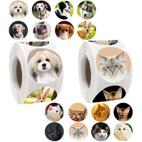 1000Pcs Dog Stickers Adorable Puppy Stickers Cat Stickers Realistic Cute Kitten Roll Stickers For Party Favor Holiday Envelope Seal Stickers Classroom Reward Stickers 2Rolls