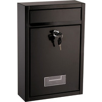 Deayou Wall Mount Mailbox, Steel Cover Metal Drop Box, Mail Box With Key Lock, Dropbox With Slot For Envelope, Home, Office Business, Decor, Black