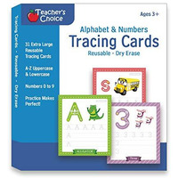 Alphabet & Number Tracing Cards, Reusable, Dry Erase, Upper & Lower Case, 31 Large Reusable Cards, Repetitive Tracing Alphabet And Number Cards, Improve Writing Skills, Flash Cards