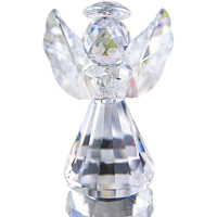Hdcrystalgifts 3Inch Crystal Guardian Angel Figurine Paperweight Decor Glass Angel Statue Ornaments Art Collecible Gift For Women (Clear)