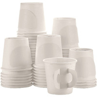 Kingzak Premium Espresso White Paper Cups With Handles - 4 Oz (50 Pack) - Elegant, Eco-Friendly & Perfect For Creamy Coffee Moments