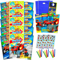 Set Of 15 Kids Play Packs Fun Party Favors Coloring Book, Crayons, Stickers, Loot Bags, More (Blaze And The Monster Machines)