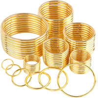 Petknows 60Pcs 6 Sizes Gold Metal O Rings Multi-Purpose Buckle Loop Ring For Hardware Bags Diy Keychains Belts Craft Projects, 15Mm, 20Mm, 25Mm, 32Mm, 38Mm, 50Mm