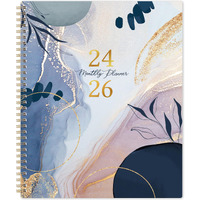 2024-2026 Monthly Planner/Calendar - Monthly Planner 2024-2026, Jul. 2024 - Jun. 2026, 8.5" X 11", 24-Month Planner With Pocket & Label, Thick Paper, Monthly Tabs, Twin-Wire Binding - Leaf Sand