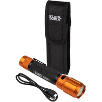Klein Tools 56413 Rechargeable 2-Color Led Flashlight, Holster, Spotlight, Floodlight, Red Led, 1000 Lumens, Usb Cable, Camping, Hunting