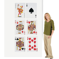 Playing Card Cutouts - Set Of 6, Two Feet Tall - Casino Night And Party Decor