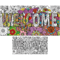 Giant Mandala Coloring Posters 50" X 25" Jumbo Welcome Mandala Coloring Posters For Kids Teens Adults Large Mandala Coloring Tablecloth Huge Art Craft Activity For Home Classroom Party Supplies Favor