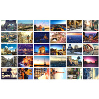 Travel Postcards,Set Of 30 Post Cards Variety Pack Depicting From Around The World Famous Travel Sites,Assorted Postcards Bulk, 4 X 6 -Paris