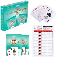 Regal Games - Euchre Card Game Set - Pre-Stripped To 44 Cards For Classic Euchre - Fun, Family-Friendly Group Card Game - Ideal For 2-4 Players Ages 8+ - Includes Score Pad - 2 Pack