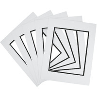 Golden State Art, 11X14 Double Mats For 8X10 - For Photos, Pictures, Frames - Acid-Free, 5 Pack, White Over Black
