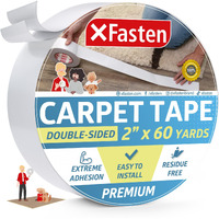 Xfasten Double Sided Carpet Tape For Area Rugs 2 Inch X 60 Yards Residue-Free Carpet Tape Double Sided Rug Tape For Laminate Floors, Rug Tape Gripper For Carpet, Tape For Hardwood Floors