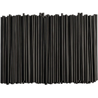 Comfy Package, [500 Count] Disposable Plastic Drinking Straws - 7.75" High - Black
