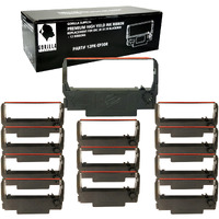 Gorilla Supply Compatible Ink Ribbon Replacement For Erc 30 34 38 B/R Erc38 Nk506, Compatible For Pos Receipt Printers, Sealed Individual Pack, 12-Packs (Black/Red)