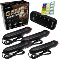 Digital Energy Handheld Buzzer Game System - Console Displays First Buzz-In - Great For Jeopardy, Family Feud, Trivia And Buzzer Games - Console With 4 Joystick Buzzers