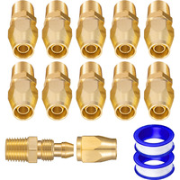 Breezliy Premium Solid Brass 10Pcs Reusable Replacement Fitting For 3/8-Inch Id Hose,1/4-Inch Npt Rigid