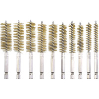 Wenora 10 Pack Bore Brush For Drill, Brass Bore Brush Drill, Stainless Steel Bore Cleaning Brush Set 1/4 Inch Hex Shank For Power Drill Impact Driver