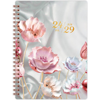 2024-2029 Monthly Planner Spiral Bound - 5 Year Monthly Planner/Monthly Calendar 2024-2029, Jul. 2024 - Jun. 2029, 6.4" X 8.5" - Pink Flower
