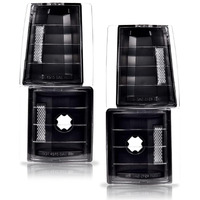 Pit66 Corner Signal Side Marker Lamps, Compatible With Chevy C/K 1500 2500 3500 Suburban 94-99/ Chevy Tahoe 95-99/ Chevy 94 Full Size Signal Lamp Clear Lens Black Housing Clear Reflector 4 Pcs