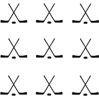 36Pcs/Set Hockey Cross Sticks Pattern Vinyl Wall Decal For Kids Room Boy Bedroom Sticker Baby Nursery Wall Art Mural Ya198 (Black)