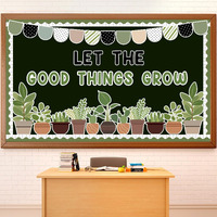 Zoiiwa Spring Potted Plant Bulletin Board Set Spring Greenery Classroom Bulletin Board Decoration Motivational Plant Cutouts Let The Good Things Grow Bulletin Board Kit For School Home Office Decor