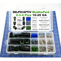 338Pcs 2, 3,4 Pin Weatherpack, 20 Amp Terminal Kit 10-20