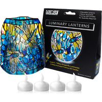 Modgy Luminary Lanterns Floating Led Candles With Batteries Included - Luminaries Are Great For Weddings, Parties, Patios & Celebrations Of All Kinds (Dragonfly), Pack Of 4