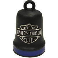 Harley-Davidson Bar & Shield Ride Bell, Matte Black W/Blue Stripe Hrb096