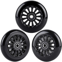 Aowesm Easy Roller Replacement Wheels W/Bearings Abec-9 For Ez Rollers Classic Drifter Junior New Twist On A Classic Scooters - Set Of 3 (Black)