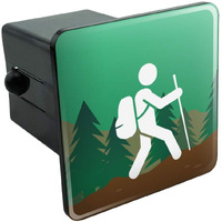 Hiker Hiking Symbol Mountain Nature Tow Trailer Hitch Cover Plug Insert 2"