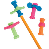 Fun Express Fidget Pencil Toppers For Kids - Bulk Set Of 48 - Classroom Teacher Supplies