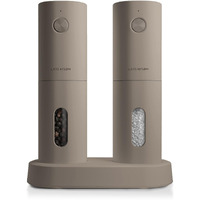Lars Nysm Electric Salt And Pepper Grinder Set I Automatic Salt And Pepper Mills With Adjustable Ceramic Grinder I Usb Rechargeable Electric Spice Grinder Set (Greige)
