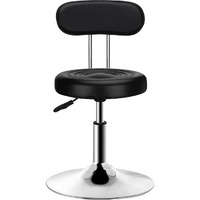 Penghaiyunfei Round Modern Bar Stool With Backrest Adjustable Height Cashier Front Desk Bar Beauty Office Home Kitchen Rotating Bar Stool (Black With Backrest)