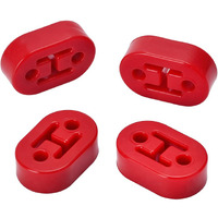 Ptnhz Racing Universal 4Pcs Polyurethane Exhaust/Muffler Rubber Short Hanger Insulator Bracket Bushing Mount 10Mm Red