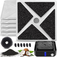 Kastty 14L/3.8Gal Large Dog Water Fountains Replacement F- Ilters 6 Pack, Largest 9", Square Ultrafiltration, More Activated Carbon, Food Grade, 6 + 6 P Ump F Ilter + 1 Circle F Ilter