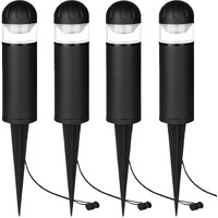 Mulandi Led Landscape Bollard Pathway Light, 2W, Dc 12V Low Voltage Path Lighting Outdoor Waterproof, Die-Casted Aluminum Housing For Garden Light, 3000K Warm White Pack Of 4