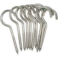 4 Inch Heavy Duty Large Screw Hook Ceiling Hook Cup Hook Silver 10 Pcs