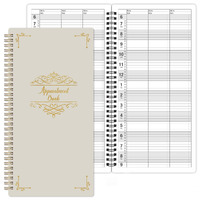 Appointment Book - Undated Salon Appointment Book, Daily&Hourly Schedule Book With 200 Pages, 6 Am - 9 Pm, 15 Minute Intervals Day Planner, 6 X 11.5, 3 Column, Twin-Wire Binding, Hardcover