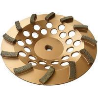 7" Diamond Grinding Wheels For Concrete Or Masonry, 12 Turbo Segments, 30/40 Grit, Medium Bond, 5/8"-11 Arbor