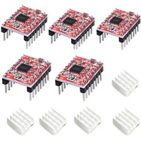 Hiletgo 5Pcs A4988 Stepstick Stepper Motor Driver Module With Heat Sink For 3D Printer Reprap Suitable For Mendel Huxley Arduino