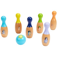 Bluey - Wooden Bowling Skittles Set, Indoor & Outdoor Bowling Play, 6 Pins And 1 Bowling Ball - Fsc Certified For Children 3 Years And Up, Medium