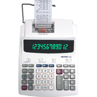 Victor 1226 Thermal Printing Calculator, 12-Digit Display, 8.0 Lps Printing Speed, Off-White