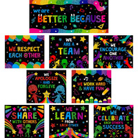 10 Pcs Classroom Poster, Colorful Bulletin Board Decoration Motivational Posters We Are Better Poster Banner For School & Classroom Kindergarten Preschool Primary Middle High School (12 X 10)