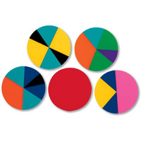 Hand2Mind Plastic Rainbow Fraction Circles, Fraction Manipulatives, Unit Fraction, Rainbow Circle Math Manipulatives, Fraction Games, Montessori Math, Homeschool Supplies (Set Of 51)