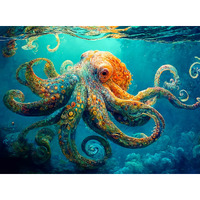 Deep Blue Octopus Odyssey: Premium 1000-Piece Jigsaw Puzzle For Adults - Best New Eco-Friendly Marine Artwork Puzzle - Unique Brain Teaser, For Puzzle Enthusiasts By Cross & Glory