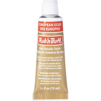 Amaco Rub N Buff Wax Metallic Finish - Rub N Buff European Gold 15Ml Tube - Versatile Gilding Wax For Finishing Furniture Antiquing And Restoration - Rub And Buff Colors Single Tube